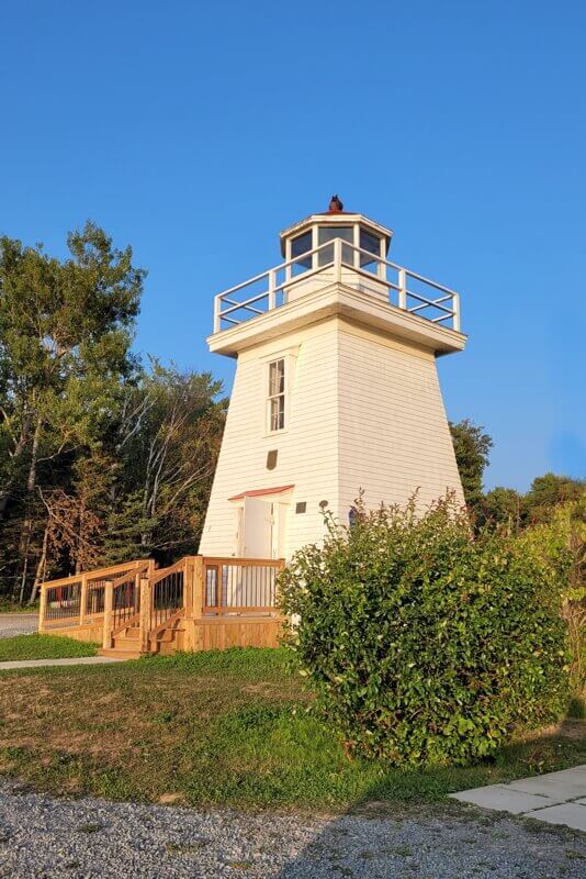 Walton Lighthouse overlooking the Minas Basin in Nova Scotia